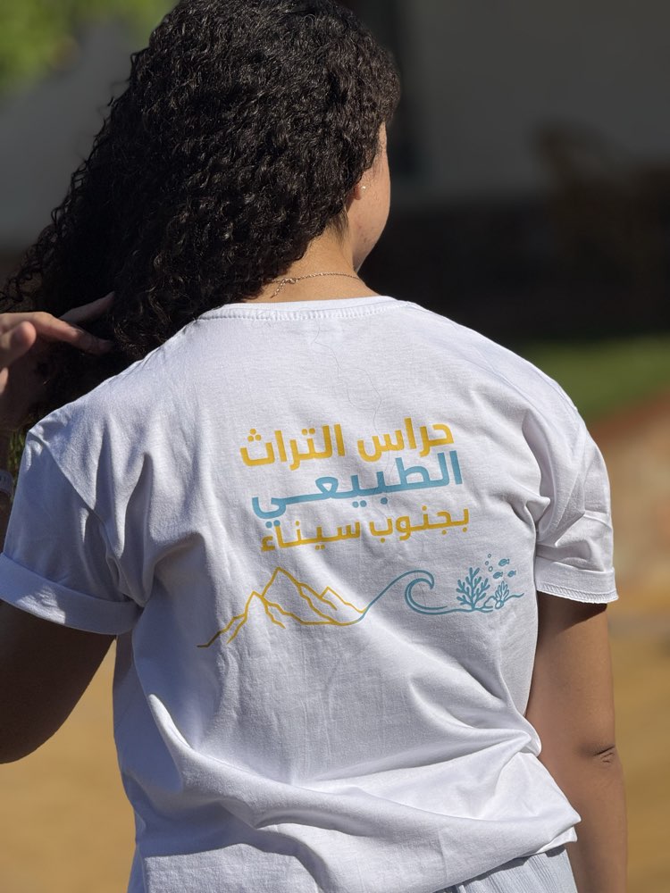 A volunteer from the 18 August 2026 Dahab cleanup wearing the RSNPS shirt, seen from behind